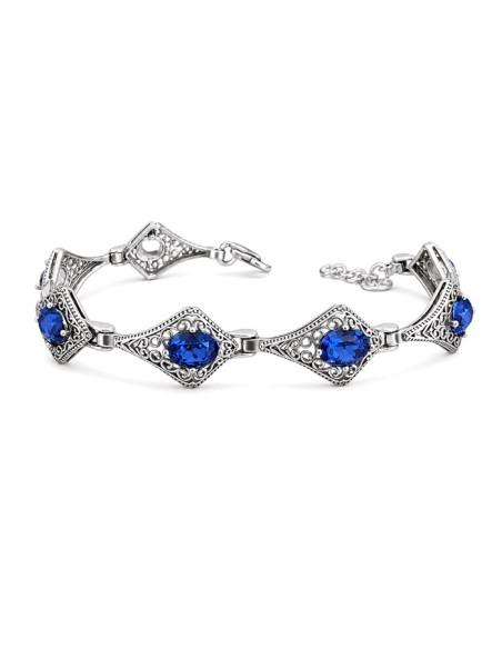 Srebrna bransoletka 925 Swarovski® i cyrkonie – styl vintage L 1995