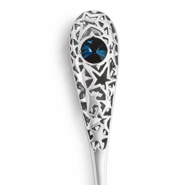 Srebrna łyżeczka Swarovski® 925 na chrzciny – prezent dla dziecka LZ 06|Polcaratdesign.pl Biżuteria
