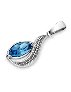 Wisiorek srebrny oksydowany Swarovski W 1903 Aquamarine