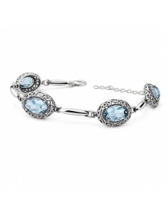 Elegancka bransoletka srebrna 925 z kryształami L 2165 Light sapphire