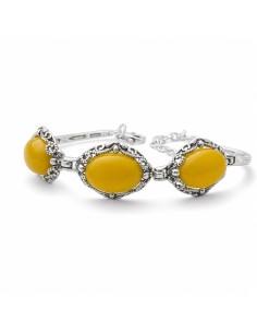 Silver bracelet with amber L 1661 Polcarat Design