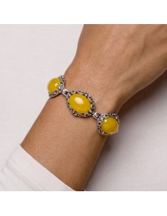 Silver bracelet with amber L 1661 Polcarat Design 2