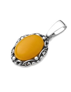Srebrny wisiorek z żółtym jadeitem – naturalny kamień, srebro 925 W 2169 jadeit