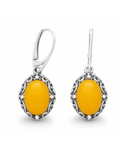 Silver Amber Earrings K 1661 Polcarat Design