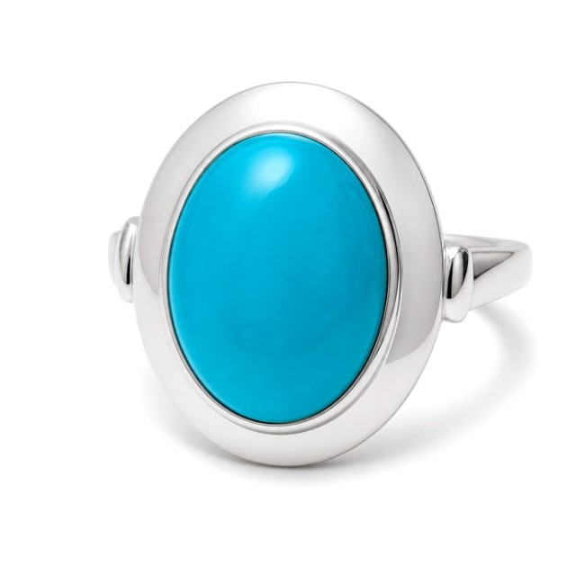 Srebrny pierścionek z chalcedonem – naturalny niebieski kamień, srebro 925 PK 1954 chalcedon