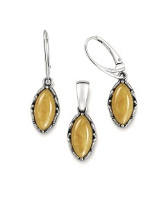 copy of Silver set (earrings + pendant) with corals KPL 585 Coral