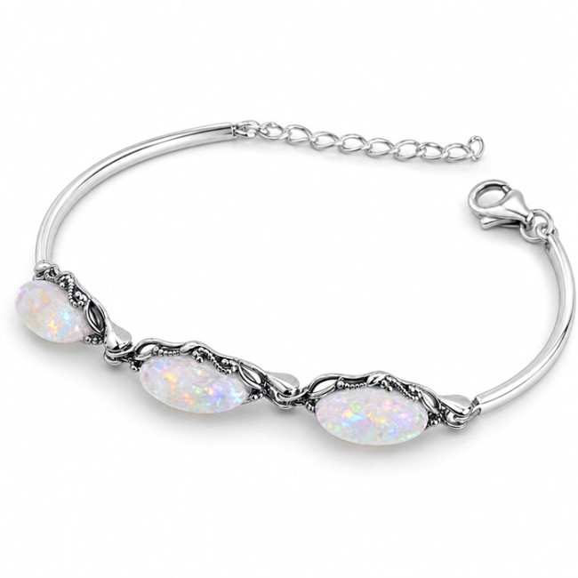 Sterling silver bracelet with synthetic opal L 2170 | Polcarat Design