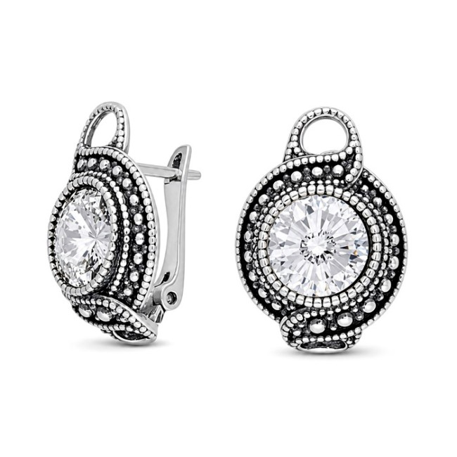 Silver earrings with Swarovski crystal K3 1897