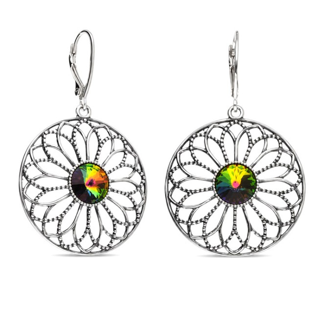 Swarovski K 1758 silver earrings with crystals