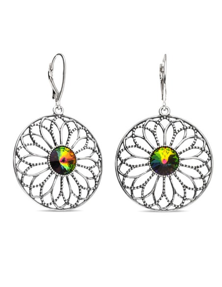 Kolczyki srebrne swarovski vitrail medium