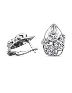 Silver earrings with Swarovski crystals K3 1963