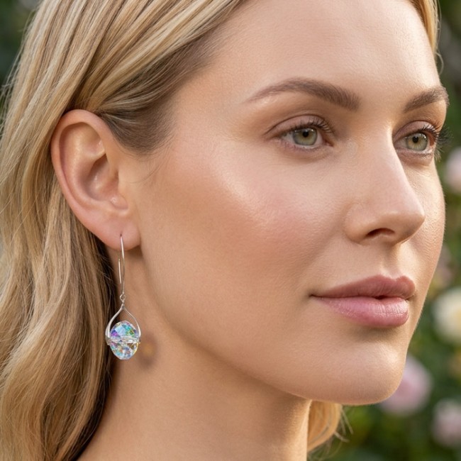 Silver K 3001 Zircon Earrings
