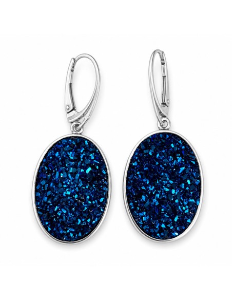 Swarovski elements silver earrings oxidized to 2001
