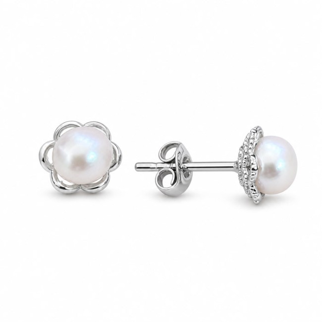 Silver earrings with pearl K 1842