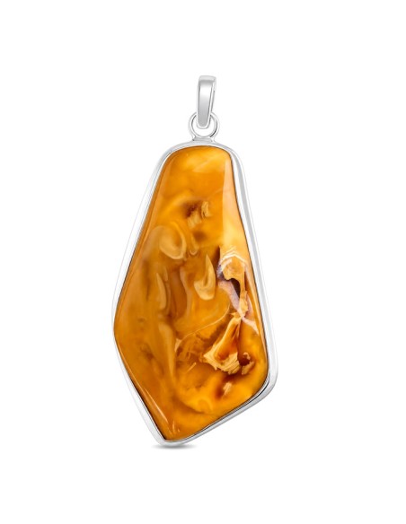 Silver amber pendant WA 015