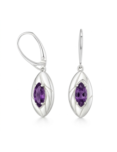 Sterling silver drop earrings with crystals K 4021 | Polcarat Design