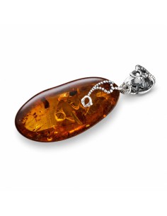 A unique amber pendant wrapped in silver pattern BW 110 2