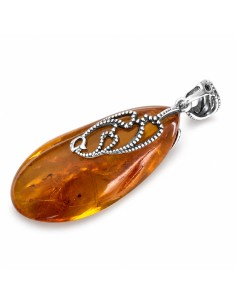 Silver pendant with amber BW 054 Polcarat Design 2