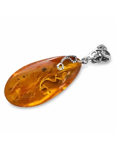 Silver pendant with amber BW 054 Polcarat Design