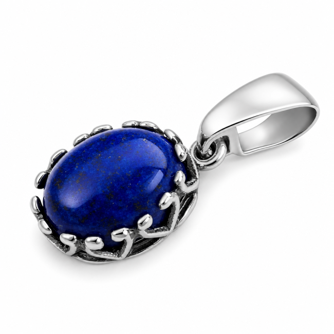 Srebrny wisiorek z lapis lazuli 925 – mały elegancki model w 2131
