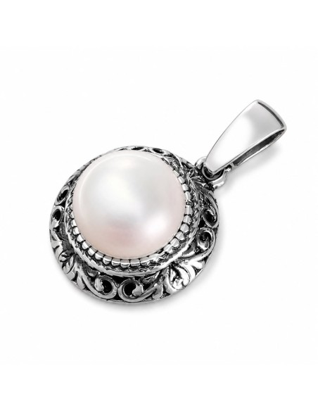 Srebrny wisiorek z perłą hodowlaną W-2164 | Elegancki dodatek do dekoltu|Polcaratdesign.pl Biżuteria