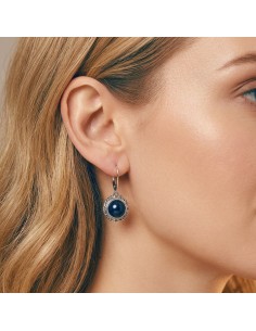 copy of Silver oxidized pearl earrings K 1726 2