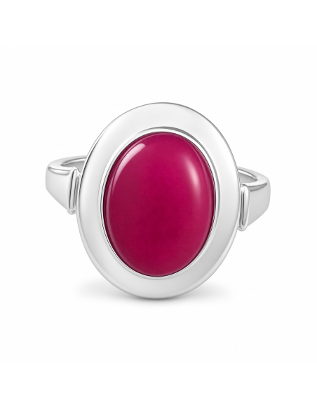 Srebrny pierścionek z agatem fuksjowym – różowy kamień naturalny, srebro 925 PK 1954 agat fuksjowy