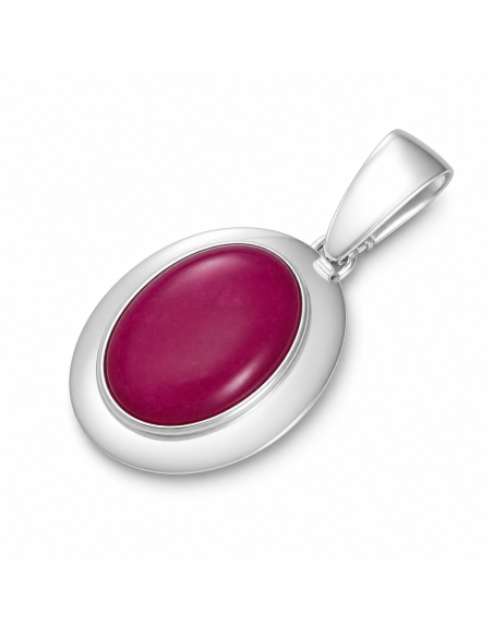 Sterling silver pendant with fuchsia agate W 1954 | Polcarat Design