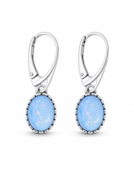 Oxidized sterling silver earrings with opal crystals K 2171