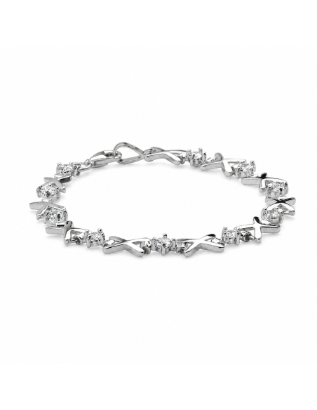 Silver bracelet with zircons L 373