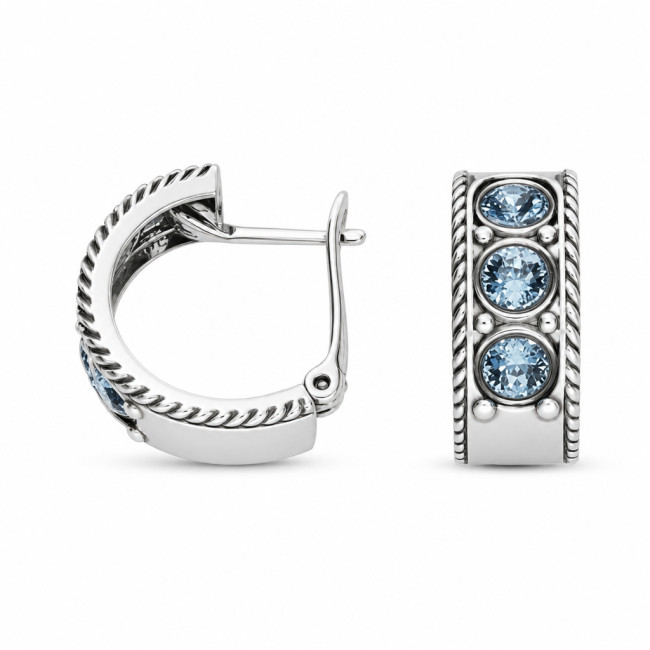 Silver earrings with Swarovski crystals K3 1821