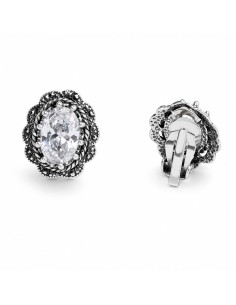 Silver clips with zircons KL 995