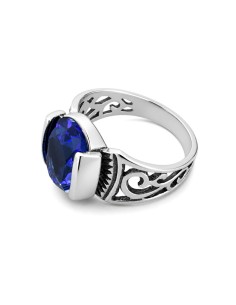 Pierścionek srebrny z kryształem PK 2128 Sapphire 2