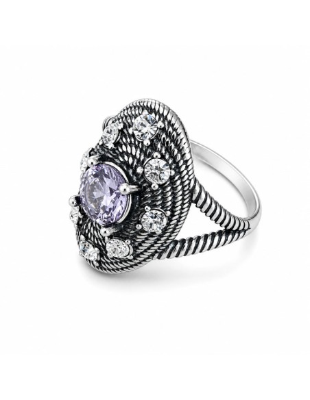 Silver oxidized ring with Swarovski crystal PK 1996