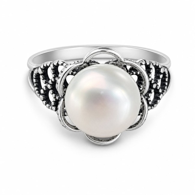 Silver ring with pearl PK 1842