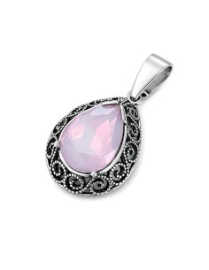 Silver pendant with crystal W 2087