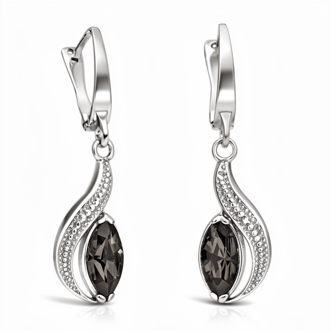 Swarovski K 1903 oxidized silver earrings