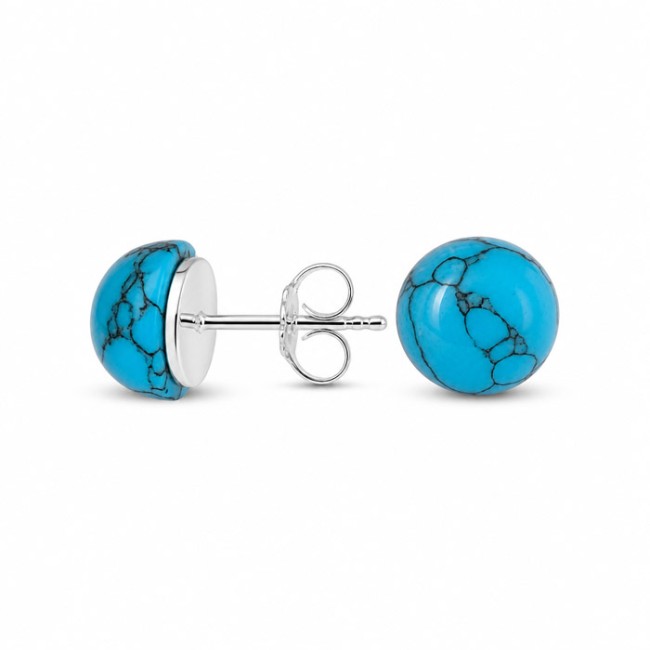 Silver earrings with turquoise K 793 Turquoise
