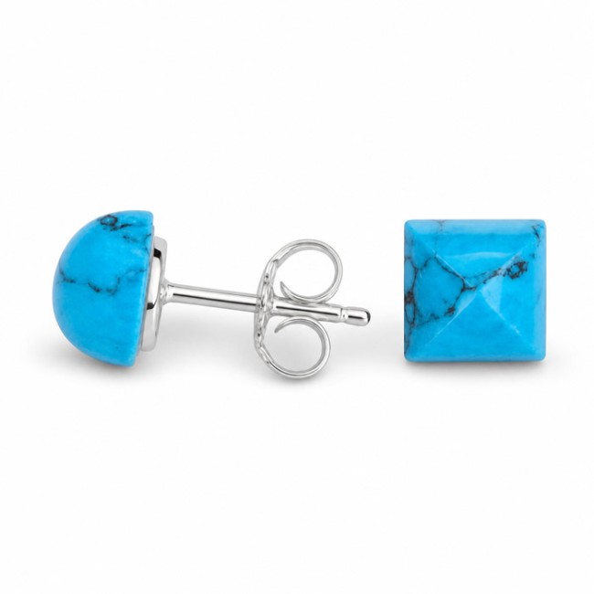 Silver oxidized earrings K 1743 turquoise