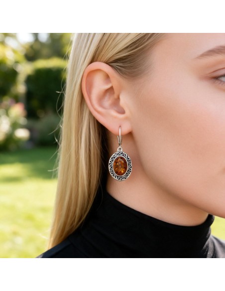 Silver set with amber KPL A 005 Cognac