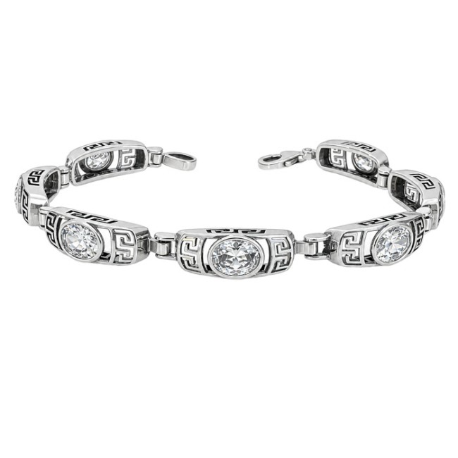 Silver bracelet with zircons L 1519