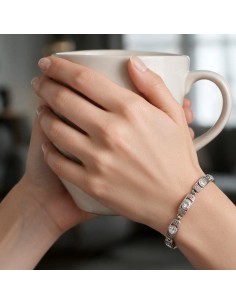 Silver bracelet with zircons L 1519 2