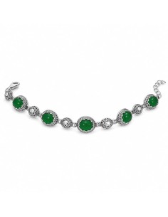 Silver bracelet with green amber L 2022 Polcarat Design 2