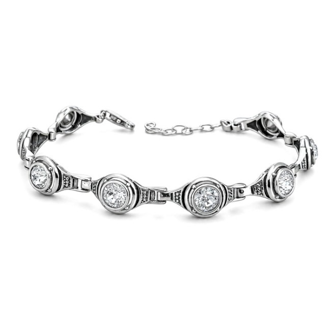 Bracelet silver zircons L 405