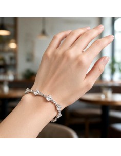 Silver bracelet decorated with cubic zirconia R 954 2