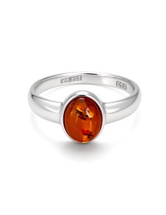 Silver Ring with Amber PA 012 Green 2