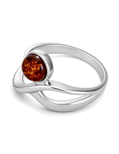 Silver ring with amber PA 006