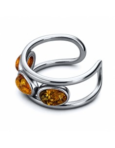 Silver ring with amber PA 013