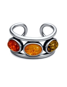 Silver ring with amber PA 013 2