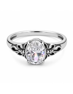 Silver rhodium-plated ring with cubic zirconia PK 2029 2